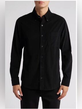 Schott NYC Men’s Black Corduroy Button-Down Shirt